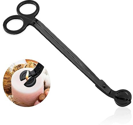 Cuayaes Taglia stoppino per Candela Taglia stoppino in Acciaio Inox Taglia stoppino per stoppino Forbice per stoppini Nero Opaco
