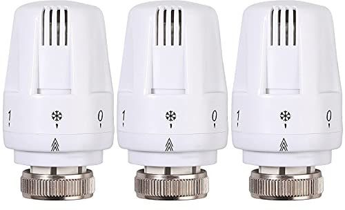 Bohaner Radiator Thermostatic Valve,3X Radiator Thermostatic Head Heater Control Thermostat Best Valve for Home Office Head M 30x1.5 (3)