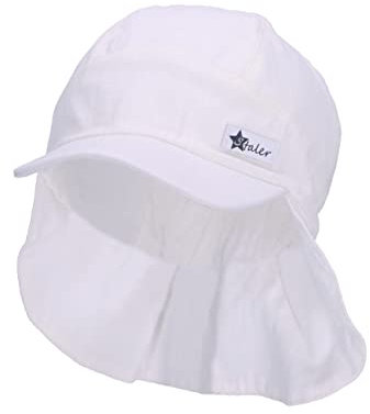 Sterntaler Unisex Kinder Schirmm.nacken Leinencharakter Kindermütze, Ecru, 43 EU