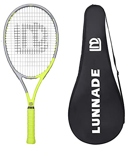 LUNNADE Tennisschläger für Erwachsene, 27 Zoll, langlebig, leicht, vorbespannt und regrip, geeignet für Anfänger bis Fortgeschrittene