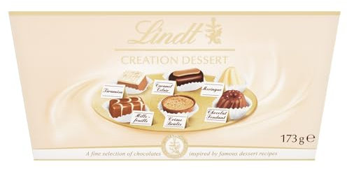 Lindt Creation Dessert Chocolate Box – 173g – Christmas, Gift – Assorted Milk, Dark & White Chocolates Inspired by Classic Desserts