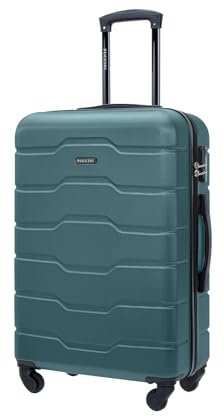 PUCCINI Koffer Alicante Hartschalenkoffer Handgepäck Trolley Leicht Reisekoffer mit 4 Rollen M-L-XL (Grün, M)