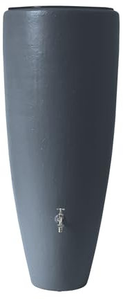 GARANTIA 2in1 Regentonne 300 Liter Graphite Grey inkl. Pflanzschale - Regentonne, Wasserbehälter, Wassertank, Regenfass, Regenwassertonne, Regenwassertank, Wasserfass, Wassertonne, Fass