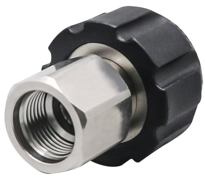 Napredak Pressure Washer Adapter Fitting, Stainless Steel M22-14mm to NPT 3/8 Female Thread for M22 Pressure Washer Hose, Connecting Hose Wand Power Washer Gun, 5000 PSI