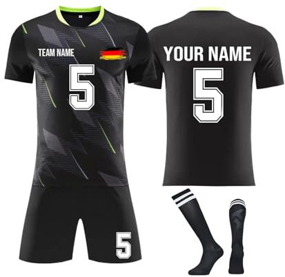 Fussball Deutschland Trikot Em 2024 mit Eigenem Namen Nummer Logo,Personalisierte Fussball Trikot Set,Fußballtrikot Kinder Männer Jungen Personalisierte Fußballtrikots