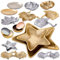 Amago home Dekoschale gold Knabberschale Deko Schalen silber Apfel Stern Ginkgo Blatt Farbe Sterne 2er Set 25x25cm gold