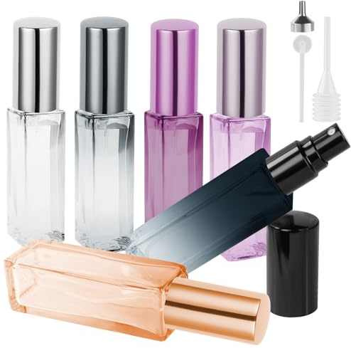 LOPHE Nebulizzatore Profumo, 6 Pz 20 ml Atomizzatore Profumo Bottiglia di Profumo Vuota, Vetro Nebulizzatore Profumo Contenitore Profumo per Viaggiare, Festa, Vita Quotidiana(6 colori)