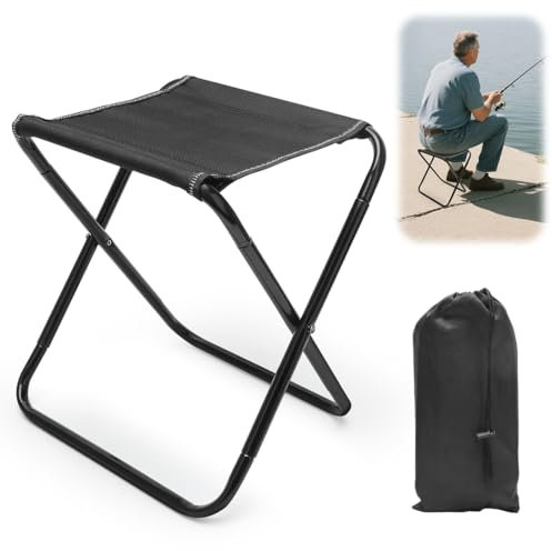 Camping Hocker, RANJIMA Tragbarer Klapphocker, Faltbarer Outdoor Hocker,Leichter Camping Klapphocker,Mini Campinghocker Klappstühle,Kleiner Klappbarer Hocker für Camping Picknick Angeln Reisen Wandern