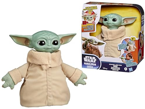 Star Wars Hasbro, action figure da 25 cm di Grogu Coccolavventura, giocattolo animatronico, peluche interattivo, giocattoli ispirati The Mandalorian and Grogu, dai 4 anni in su