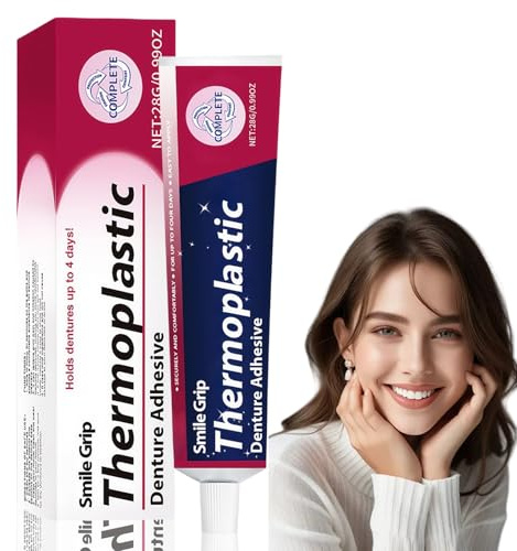 Thermoplastic De/nture Adhe/sive,Dental G/lue for Crowns,Denture Fixation Adhesive,Strong Hold Denture Fixative for False Teeth,Tooth Gl/ue for Daily Adults,Improves Denture Fit,Comfort and Stability