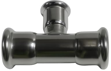 Westco - Raccordo a T riduttore a pressione, 35 x 35 x 22 mm, in acciaio inox, connettore per pressare l'acqua
