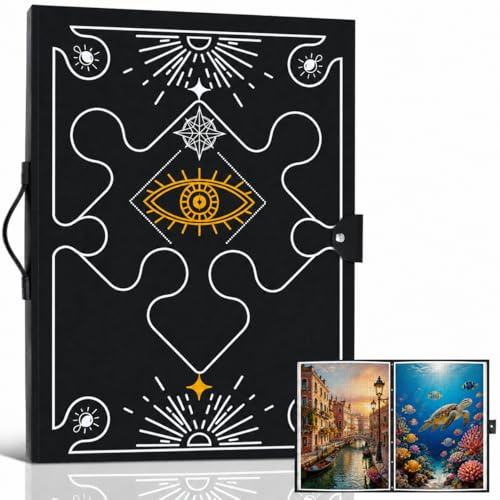 MIXPOET Puzzle Storage Folder, Puzzle Binder for 1000 Piece Puzzles Collection, 26 Pockets Puzzle Saver Book Holder, Puzzle Album for Finished Puzzles, Puzzle Accessories for Puzzles Enthusiasts