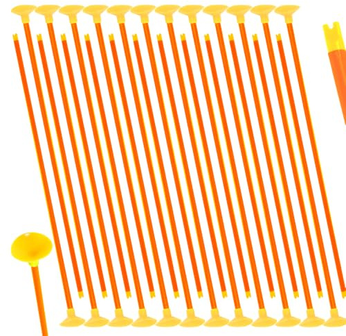 24 Piezas Flechas de Ventosa de Repuesto, ZOYDP 43 CM Flechas con Ventosas para Arco, Juego Deportivo de Práctica Al Aire, Plástico Entrenamiento Tiro de Práctica, Naranja