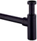 Design Siphon rund schwarz matt/Ablauf für Waschbecken Spülbecken Abfluss Ablauf-Set Sifon Röhren-Syphon Sifon Waschtisch