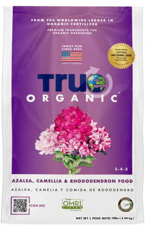True Organic Azalea, Camellia & Rhododendron Food – Organic Fertilizer for Low-pH Plants – 12lb Bag