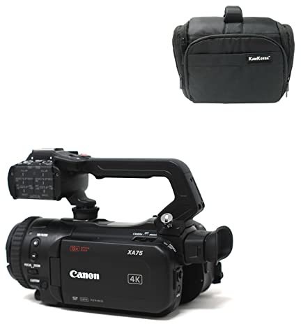 KamKorda Camera Bag + XA75 Professional UHD 4K Camcorder with Dual-Pixel Autofocus, Mini-HDMI and 3G-SDI Outputs, 1 CMOS Sensor, UHD 4K Video Recording + 2 Year Warranty