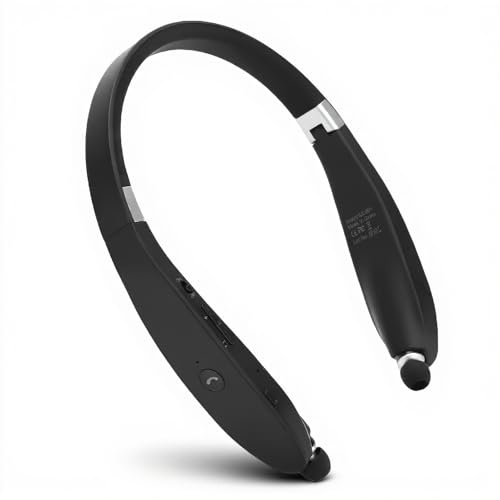 Trådlöst Bluetooth-headset Teleskopiska Sporthörlurar Vikbara Halshängda Hörlurar Trådlösa Nackband Brusreducerande Stereohörlurar för Träning, Löpning, Körning