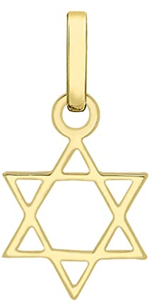 CARISSIMA Women's 9 ct Yellow Gold David Star Small Pendant - CHAIN NOT INCLUDED