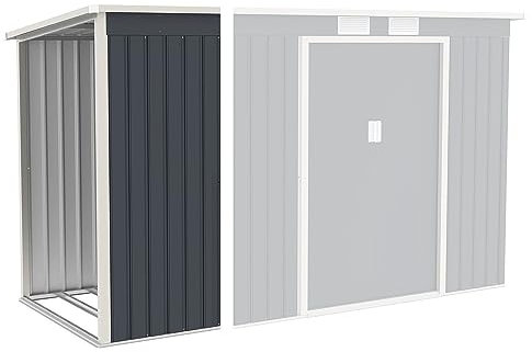 Juskys Holzunterstand für Geräteschuppen M Anbau - Kaminholzregal außen Bausatz Brennholz Lager - Metall Unterstand Holz Erweiterung Kaminholz Links