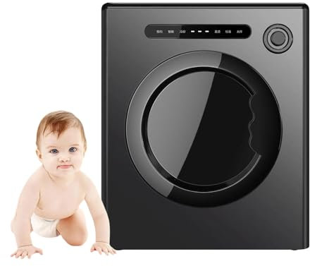 CHHMAELOVE Asciugatrice Ventilata da 4KG, Asciugatrice Portatile da 1700W con Pannello di Controllo Intelligente e Funzione UV, Vasca in Acciaio Inossidabile, Asciugatrice Elettrica Compatta,Black