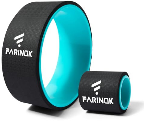 Yoga Wheel for Stretching & Flexibility to Help Back Aches & Tension, Deep Tissue Muscle Massage. Back Roller Wheel with Extra Cushion, Wider & Thickest Foam, Stretches and Strengthens Core Muscles (GREEN, 2)