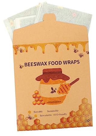 BCOATH 3pezzi Copri Alimenti Riutilizzabili in Cera d Api Naturale Coperture Per Ciotole Che Mantengono La Freschezza Involucri Pratici Per Alimenti