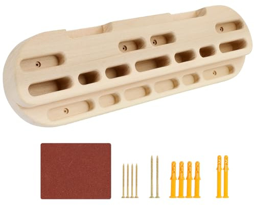 FAHKNS Rock Climbing Hanging Board Training, Climbing Fingerboard Gated Training Station with Grip Points, Inclines and Edges as a Pull-Up Bar, Hanging Training, Finger Strength Training