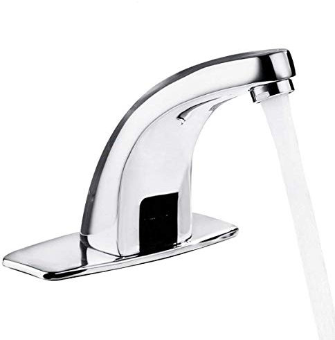 Yosoo Grifo automático con sensor infrarrojo, aleación de zinc, inteligente, sin contacto, para cocina, baño, con caja de control