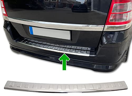 Paraurti Posteriore adatto per Opel Zafira B | 2005-2014 Acciaio Inox Cromato Protezione Bordo del Bagagliaio Di Carico
