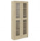 vidaXL Vitrinenschrank Bücherschrank Aktenschrank Büroschrank Vitrine Schrank Bücherregal Standvitrine Sonoma-Eiche 82,5x30,5x185,5cm Holzwerkstoff