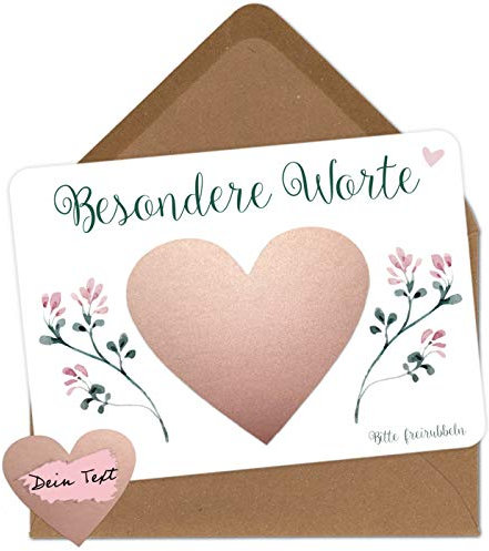 OWLBOOK 5 Rubbelkarten zum selber beschriften - besondere Worte - Rubbellos für eigenen Text Geschenke Geschenkideen für Freund Freundin Mann und Frau zu Weihnachten