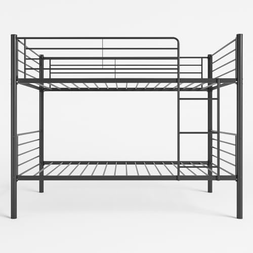 MUEBLIX | Literas Juveniles 90x190 | Estructura de Metal | Literas Juveniles Baratas con Escalera | Litera Doble | Modelo Alberto