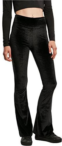 Urban Classics Damen Ladies High Waist Velvet Boot Cut Leggings