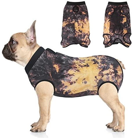 Jiupety Body Cane Post Operatorio Femmina Regolabile, Tuta per Prevenire La Leccata di Cani, Body Chirurgico Cane Femmina, Tie-Dye, M