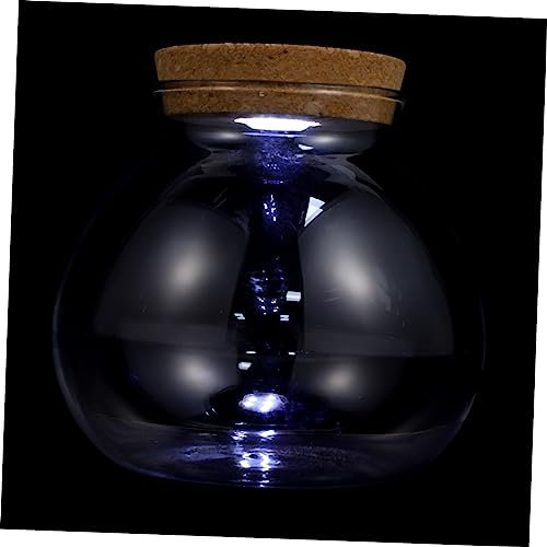 minkissy DIY Mikro-landschaftsflasche Glas Vase Mit Holzabdeckung Led Licht Flasche Für Fischzucht Oder Dekoration