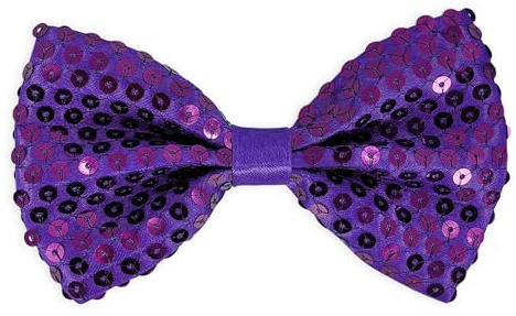 Pajarita infantil con purpurina, pajarita de lentejuelas para niños de 3 a 8 años de edad, con longitud ajustable para carnaval DE- BT-G3, morado, Talla única
