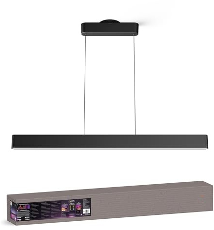 PHILIPS Hue Ensis Smart LED Pendant Light Black, Two LED Light Sources, White & Color Light, Bluetooth Compatible, Voice Control with Alexa, Apple Home & Google Assistant