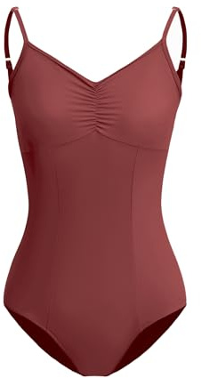 ZYXWVU Ballett Trikot Damen Ärmellos Rückenfrei Ballett Body Tanzbody Damen, C20-rot,XS