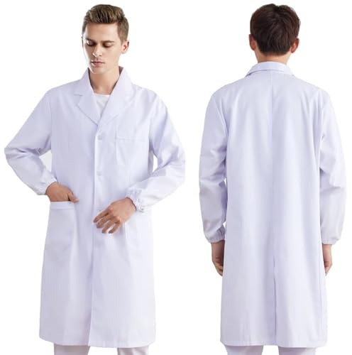 IKOPFLN Blouse de laboratoire blanche, blouse de laboratoire de chimie, blouse de médecin unisexe