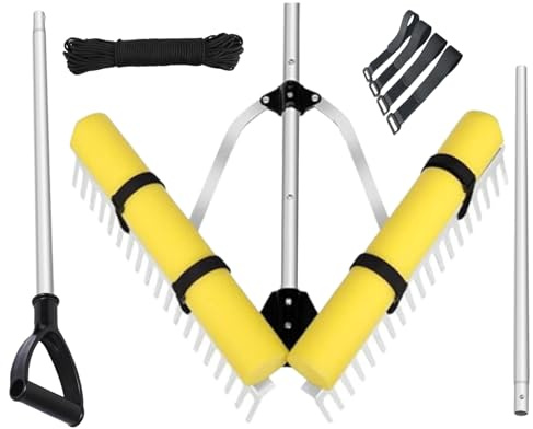 YRTUOP Rastrillo para Estanques De Alta Resistencia | Rastrillo para Limpiar Algas - Eliminador de Algas con Mango Largo y Accesorios de Limpieza para Playas