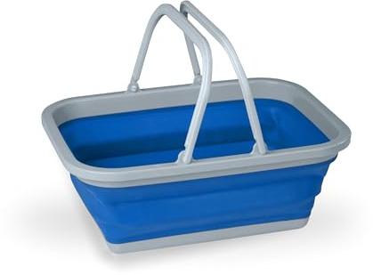 BERGER Faltschüssel mit Henkel 16 l | Spülschüssel faltbar für Camping Küche & Outdoor | Faltbare Schüssel Einkaufstasche | platzsparender Aufbewahrungsbehälter, robust & hygienisch