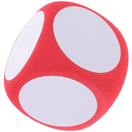 FIXOSHEE Dado Gigante in Schiuma Scrivibile 6 Cm, Dado Educativo Cancellabile Rosso in Materiale Foam per Attività Didattiche e Uso in Aula