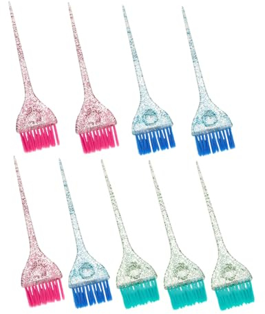 Mobestech 9pcs Hair Dye Brush with Ergonomic Handles Plastic Coloring Applicators for Highlights Balayage Root Touchups Professional Salon and Home Use Tools for Precise Hair Coloring