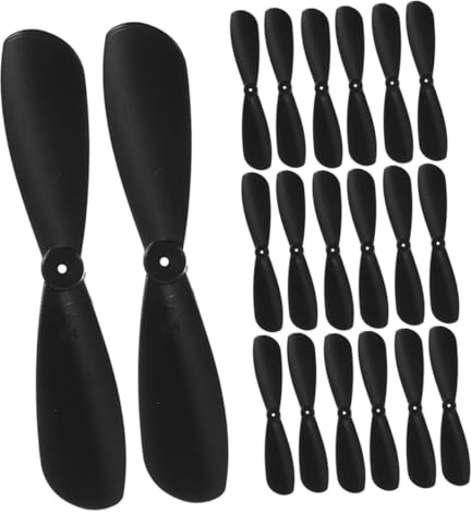 HOOTNEE 20 Pairs Rc Plane Propellers for Small Drones Black Two-blade Motor Props Precise Fit for Indoor and Outdoor Efficient Helicopter Model Spare Parts Kit