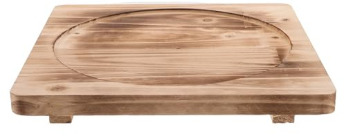 HOODANCOS Dessous de Plat en Bois 26 CM Ignifugé et Isolant Thermique Socle Robuste pour Barbecue Extérieur et Poêle à Bois Tapis de Feu Multifonction pour Jardin Pelouse et Camping