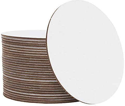 BELLE VOUS Posa Vasos de Tablero de Pulpa - 100xPosavasos Originales 9 cm de Diámetro Blanco para Cerveza, Manualidades, Diseños y Decoración del Hogar/Paredes
