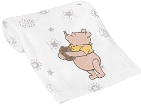 Lambs & Ivy Disney Baby Winnie The Pooh Cream Fleece Appliqued Baby Blanket