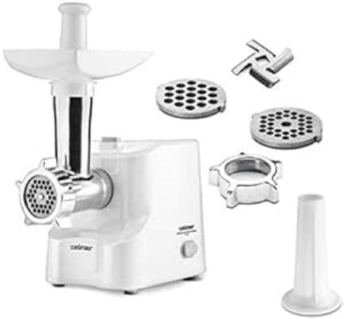 Zelmer ZMM1010B - Picadora de carne eléctrica (1000, plástico y acero inoxidable), color blanco