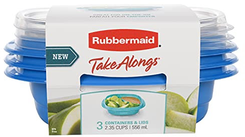 Rubbermaid 2115745 TakeAlongs Snack Food Storage OS 2.35C 3PK with Split