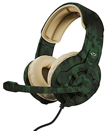 Trust Gaming GXT 411C Radius Multiplatform Gaming Headset for PC, PS5, PS4, Xbox, Nintendo Switch, Mobile, Over Ear, 3.5 mm Audio Jack, Volume Control, Adjustable Microphone - Jungle Camo